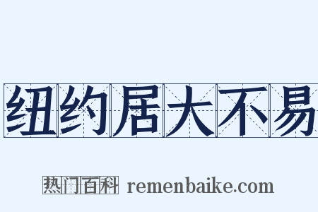 纽约居大不易是什么意思的图片